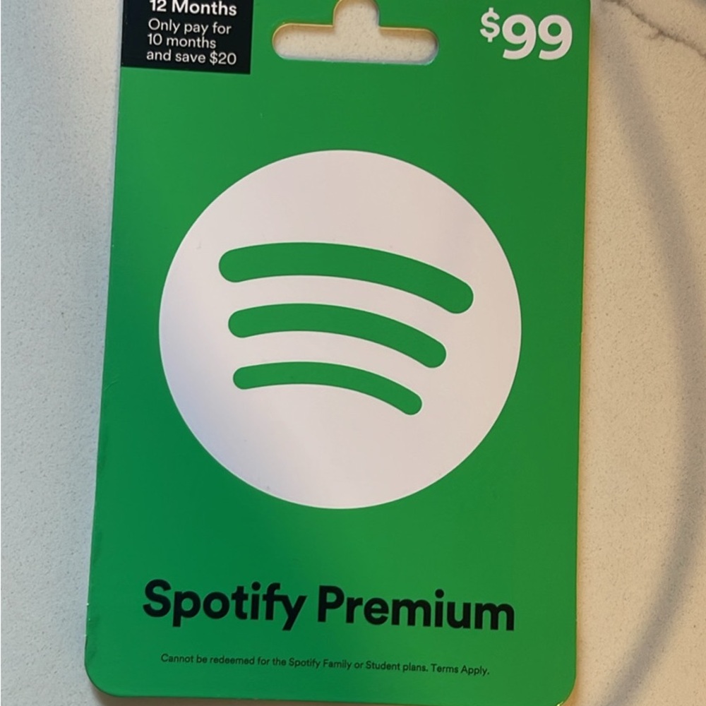 Spotify Premium 12-Month Gift Card